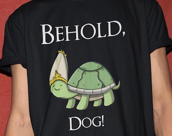 Camiseta Elden Ring Behold Dog Meme, Camiseta engraçada para jogos, Produtos Soulsborne