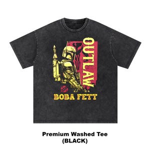 Camiseta vintage de Boba Fett Outlaw - Cazarrecompensas, Din Djarin, camiseta de Star Wars, sudadera de Mandalorian imagen 5