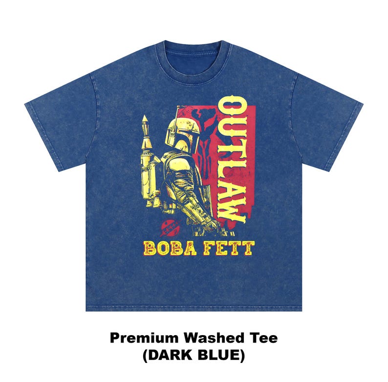 Camiseta vintage de Boba Fett Outlaw - Cazarrecompensas, Din Djarin, camiseta de Star Wars, sudadera de Mandalorian imagen 4