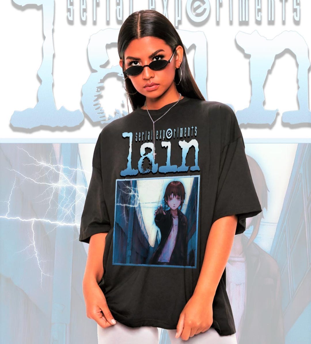 Alice Serial Experiments Serial Experiments Lain Shirt – Anime Cosplay Graphic Tee,lain Iwakura ...