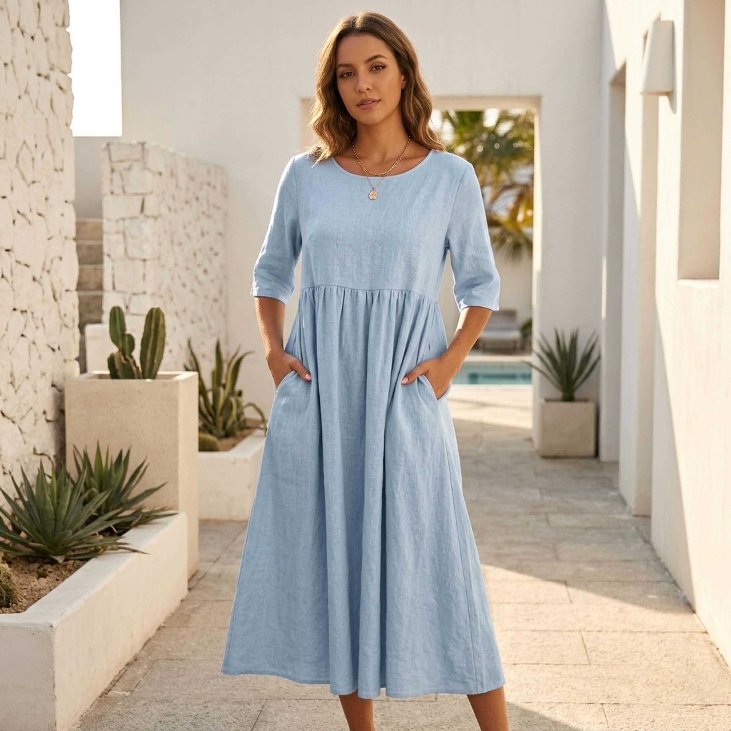 casual white dresses for women V-Neck Solid A-Line Ruffled Suspender Short Dress Vestito Pageant and Prom Color:Darkblue TAH-NOT this dress is crafted