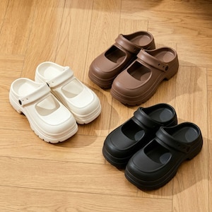 Women’s Chunky Platform Mary Jane Clogs |  Lightweight EVA Foam Slip On Shoes | Minimal Summer Sandals