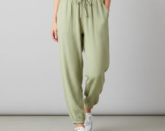 Pantaloni da casa in cotone da donna / Pantaloni da pigiama morbidi per donna / Comodi pantaloni lunghi e larghi