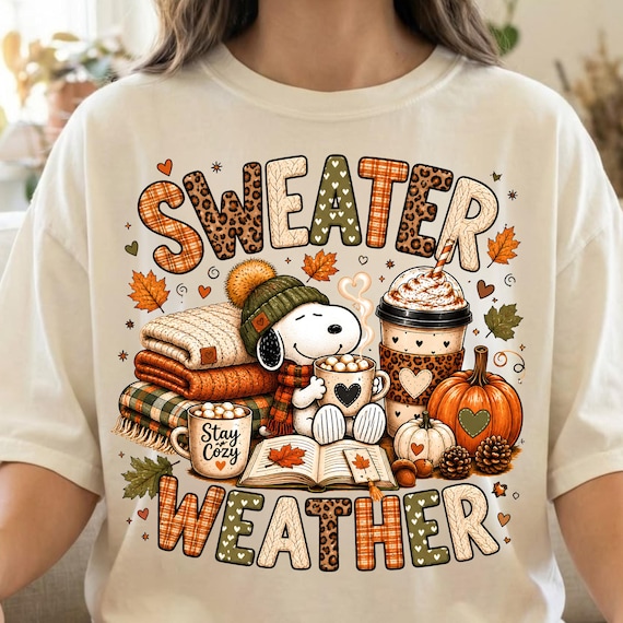 Sweater Weather PNG, Cozy Fall PNG, Autumn Coffee Book Lover PNG, Pumpkin Spice png, Cute Fall Shirt Design, Digital Download