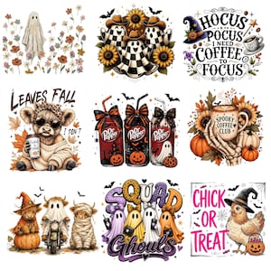 Funny Halloween Highland Cow Png, Spooky Highlander Cow Fall Sublimation Design for Shirt, Cute Pumpkin Trendy Digital Download Dtf Graphic