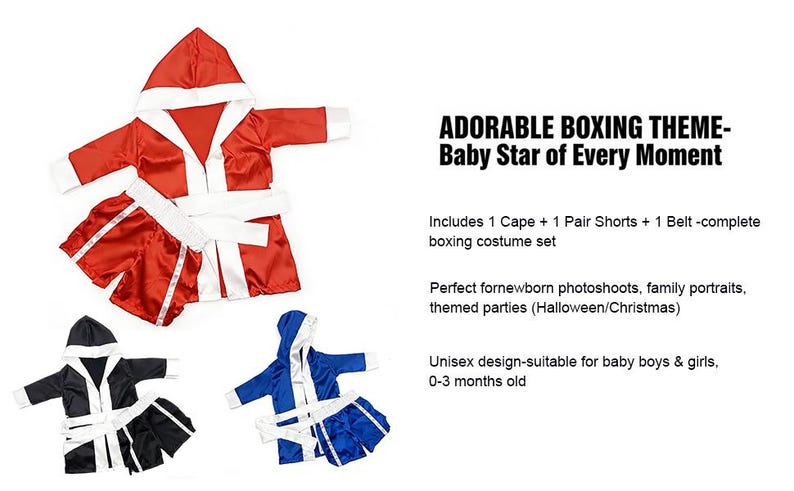 Personalisierte Kinder Boxen Set Benutzerdefinierte Robe und Shorts - Jugendkostüm für Training, Partys Bild 2