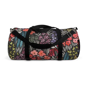 Bolsa esportiva com estampa floral | Bolsa de ginástica estilosa, bolsa de viagem de fim de semana, bagagem para pernoite, bolsa Coach durável, presente para ela