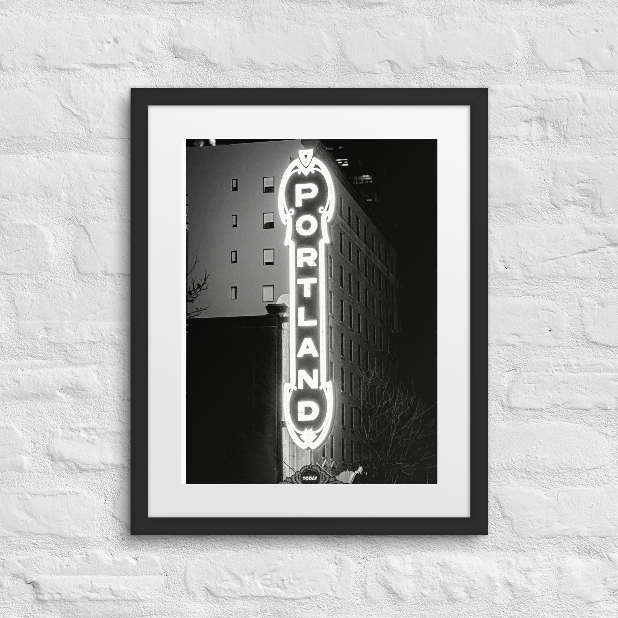 Iconic Portland Sign at Night — Illuminated Historic Marquee in ...