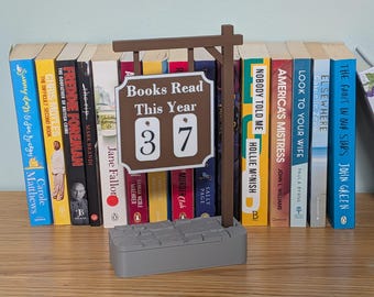 How Many Books Read This Year - hanging Sign With Numbers 01-99