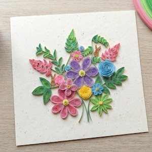 Quilled Spring Flower Craft Kit, DIY Holiday Craft (Digital Download)