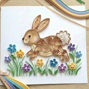 Quilled Spring Bunny Craft Kit, DIY Holiday Craft (Digital Download)