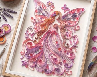 Quilled Fairy Craft Kit, Fantasy Paper Quilling Tutorial, Floral Fairy Design (Digital Download)