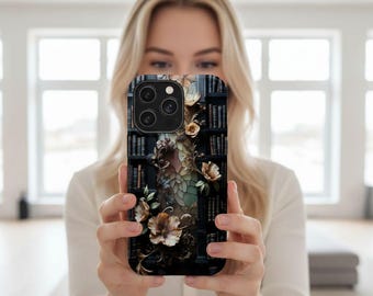 Dark Academia Buch Liebhaber Handyhülle | Magnetische stoßfeste iPhone Hülle
