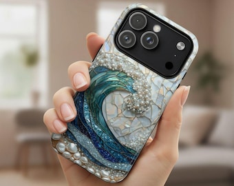 Ocean Wave Kunstglas-Telefon-Hülle | Robuster Schutz