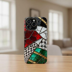 Palestinian Flag MagSafe iPhone Case, Stained Glass Art