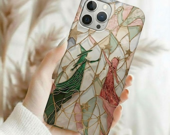 Witch Faux Stained Glass iPhone Case – Pastel Goth MagSafe Cover