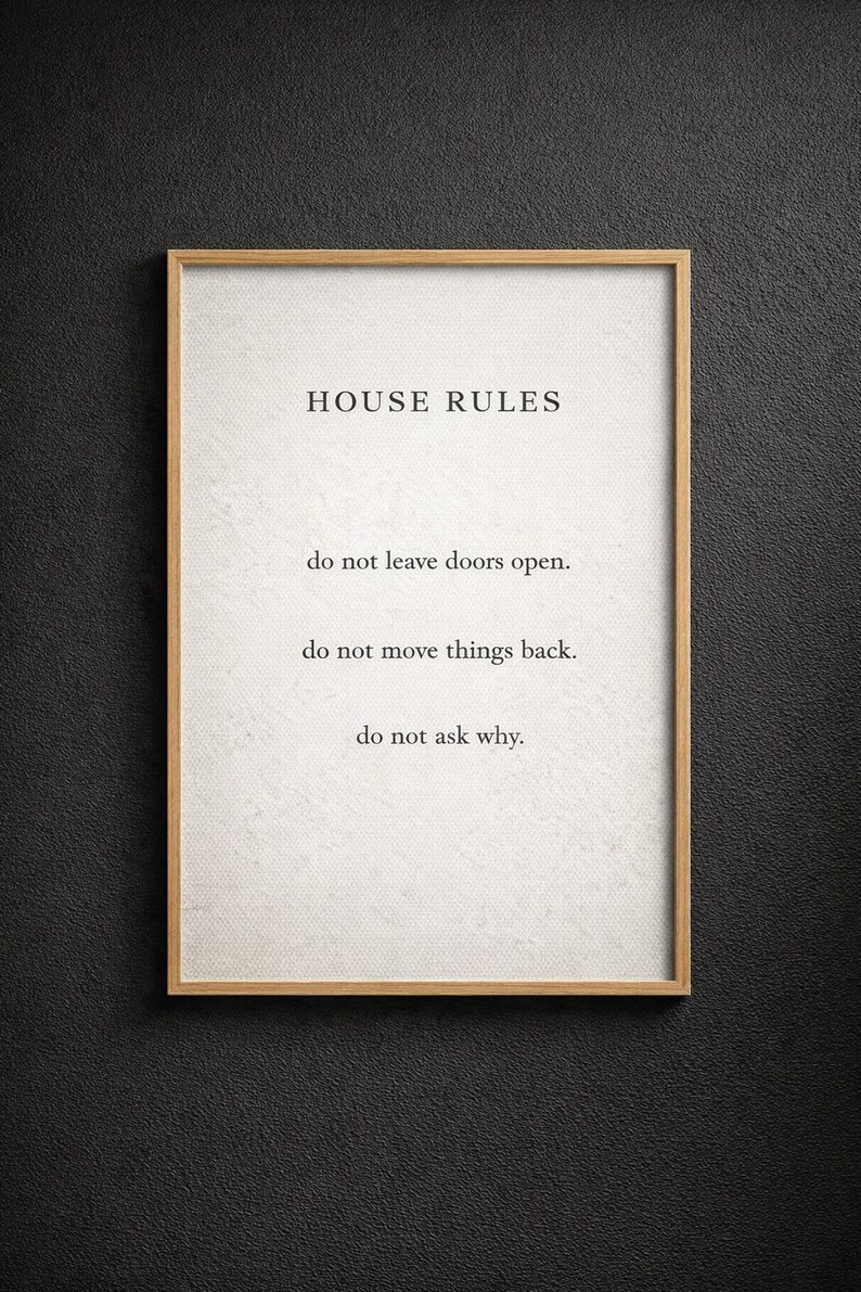 House Rules Printable Wall Art | Minimalist Text Poster | A4 & US ...