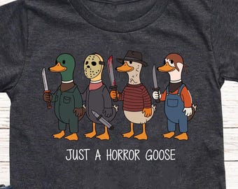 Kids Halloween Just A Horror Goose Sweatshirt, Halloween Goose Toddler Shirt, Funny Halloween Kids T-shirt, Just a Horror Goose