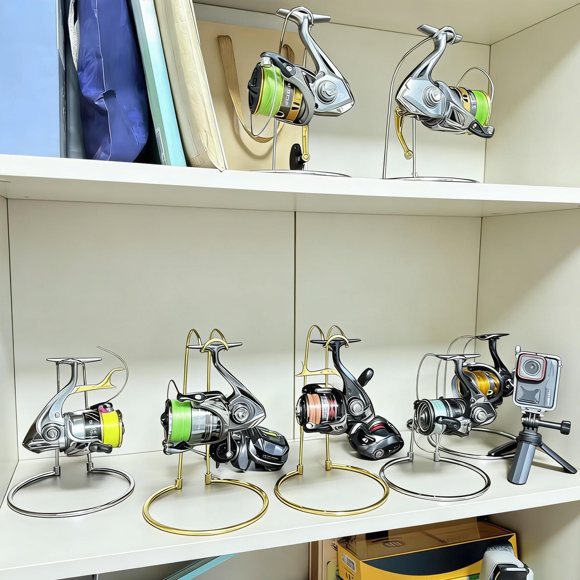 Detachable Fishing Reel Display Stand, Personalized Metal Reel Holder ...