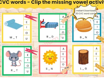 CVC Words Clip Aktivität: Phonetik-Spiel (PDF)