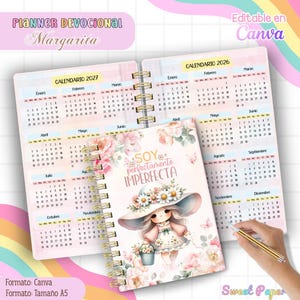 Editable Christian Devotional Planner for Women in Canva | Kawaii Christian Planner | Digital Bible Journal | Printable Faith Planner image 4