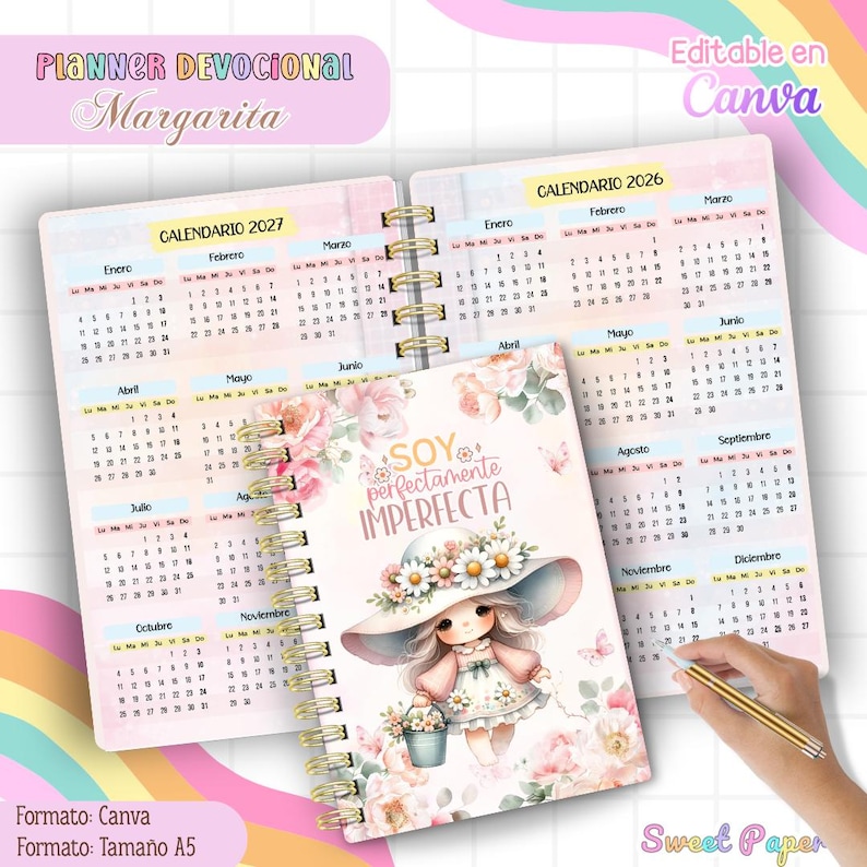 Editable Christian Devotional Planner for Women in Canva | Kawaii Christian Planner | Digital Bible Journal | Printable Faith Planner image 4