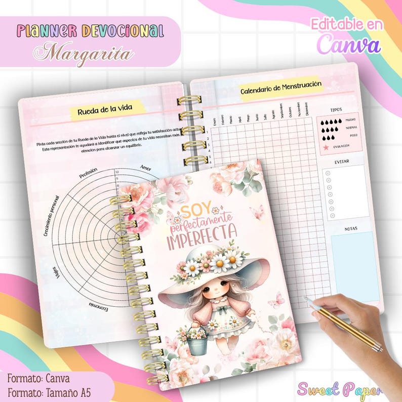 Editable Christian Devotional Planner for Women in Canva | Kawaii Christian Planner | Digital Bible Journal | Printable Faith Planner image 6