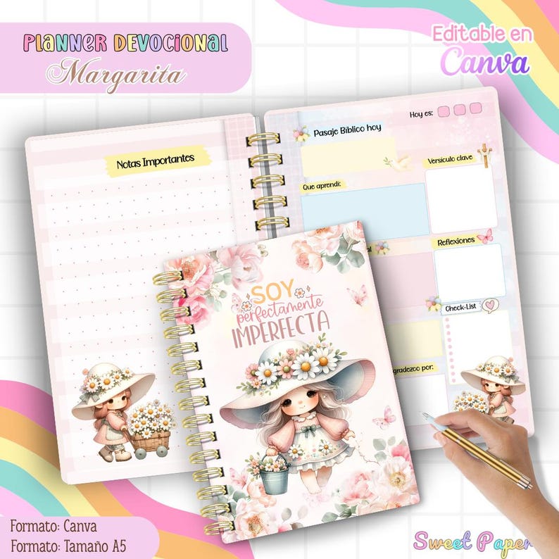 Editable Christian Devotional Planner for Women in Canva | Kawaii Christian Planner | Digital Bible Journal | Printable Faith Planner image 7