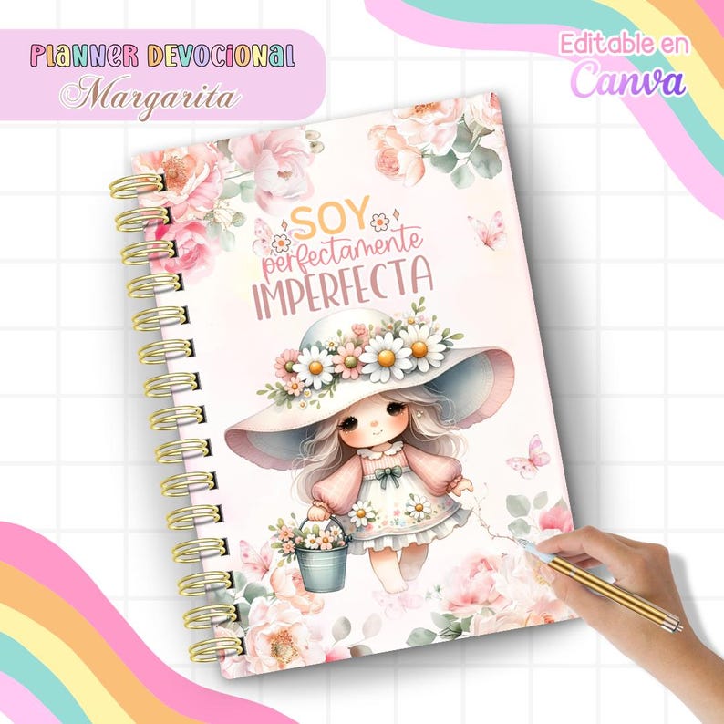 Editable Christian Devotional Planner for Women in Canva | Kawaii Christian Planner | Digital Bible Journal | Printable Faith Planner image 1