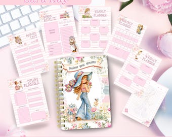 Daily Planner Bundle A5 Editable Canva, Sarah kay, Printable Planner, Weekly Monthly Planner, Digital Planner Template