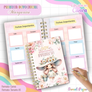 Editable Christian Devotional Planner for Women in Canva | Kawaii Christian Planner | Digital Bible Journal | Printable Faith Planner image 5