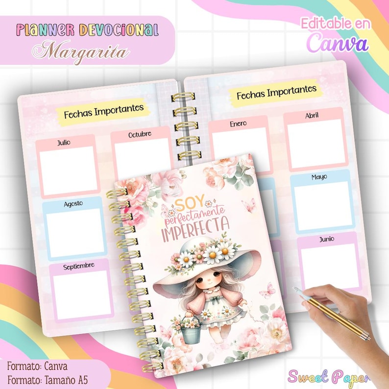 Editable Christian Devotional Planner for Women in Canva | Kawaii Christian Planner | Digital Bible Journal | Printable Faith Planner image 5