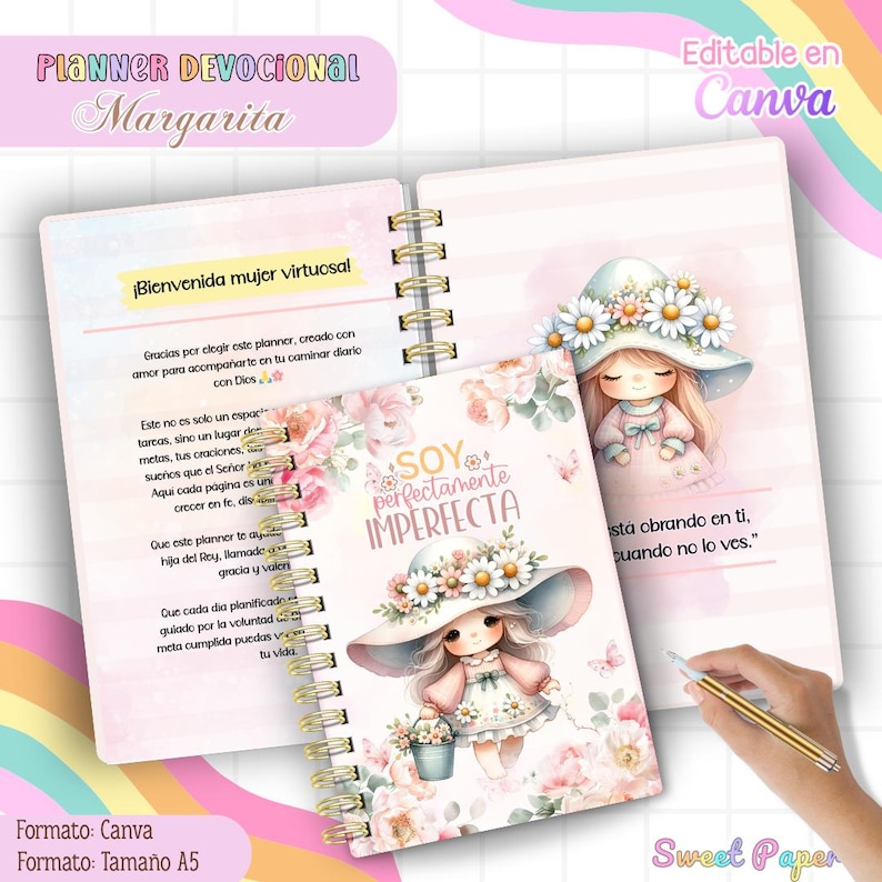 Editable Christian Devotional Planner for Women in Canva | Kawaii Christian Planner | Digital Bible Journal | Printable Faith Planner image 3