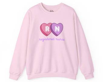 RN Candy Hearts Registered Nurse Crewneck Sweatshirt - Vier Farben erhältlich