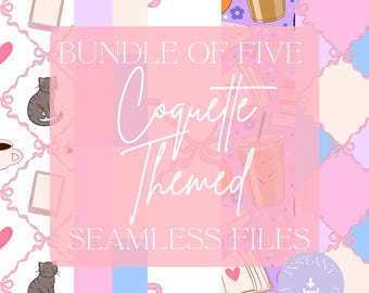 Fünf Datei-Bundle: Koquette Themen nahtlose digitale Muster für den kommerziellen Gebrauch