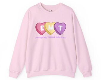 EMT Candy Hearts Rundhals-Sweatshirt - vier Farben erhältlich | Notfallsanitäter | EMS