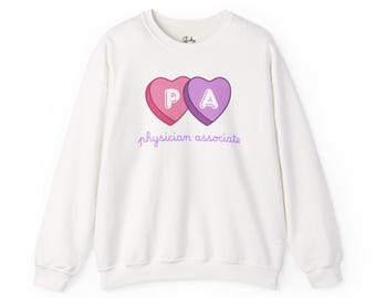 PA Candy Hearts Arzt Mitarbeiter Assistent Rundhals-Sweatshirt - vier Farben erhältlich