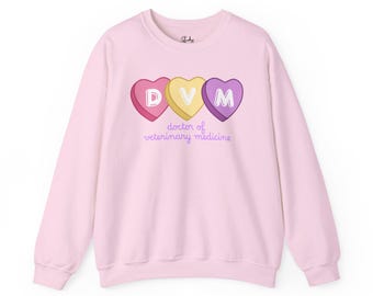 DVM Candy Hearts Veterinary Crewneck Sweatshirt - Vier Farben erhältlich