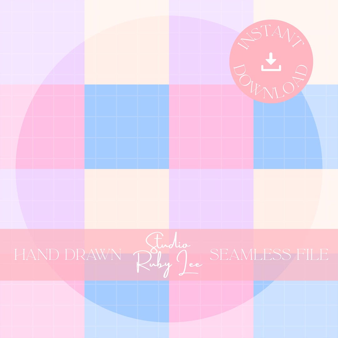 Pastel Gingham Seamless Digital Pattern for Commercial Use - Etsy