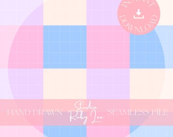 Pastell Gingham nahtlose digitale Muster für den kommerziellen Gebrauch