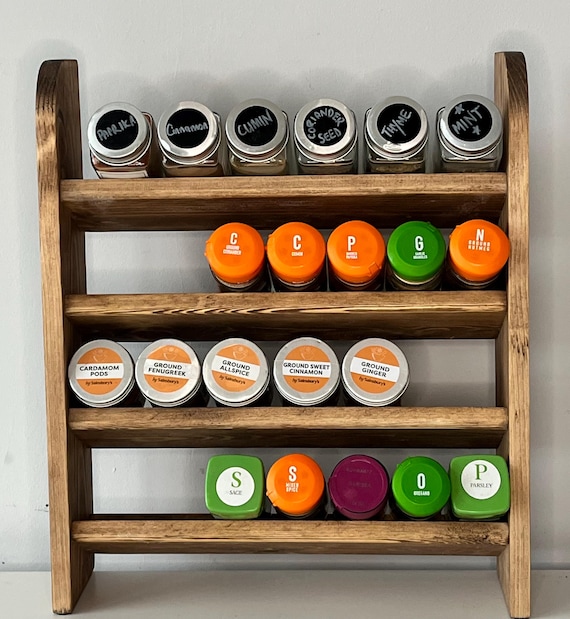 Freestanding Reclaimed Wood Spice Rack | Rustic Pallet Wood Kitchen Organizer | Farmhouse Countertop Storage Shelf | Eco Friendly Kitchen Gi