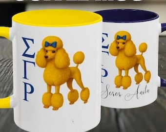 Personalized Sigma Gamma Rho Sorority Mug for Sorority Sister with Poodle Design