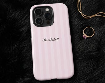 Pink Striped iPhone Case: Bombshell Feminine Chic Cover