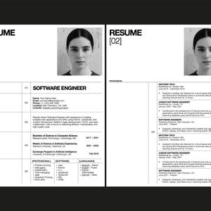 Grid Layout Cv Modern Grid Resume Template: Editable CV + Cover Letter (A4 + US Letter ...