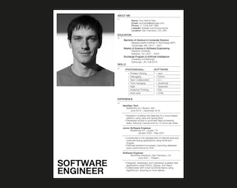 Modern Resume Template: Editable CV, Cover Letter (A4 & US Letter) (Digital Download)