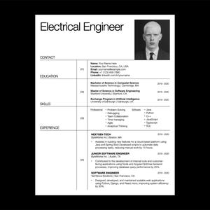 Nowoczesny szablon CV w siatce, CV przyjazne dla systemu ATS, list motywacyjny, strona Canva na Maca (do pobrania w wersji cyfrowej)