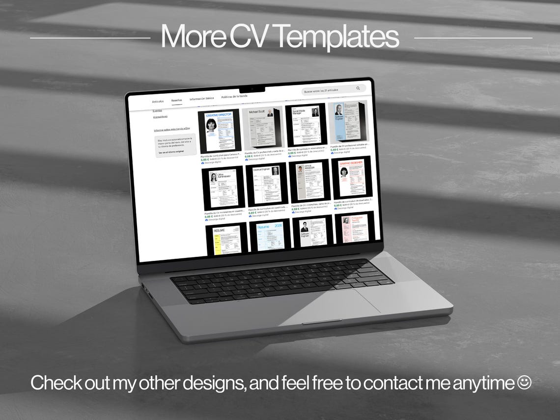 Grid Layout Cv Grid Resume Template Clean CV Cover Letter Templat Editable Lebenslauf ...