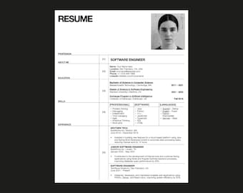 Modern Grid Resume Template: Editable CV + Cover Letter (A4 + US Letter)