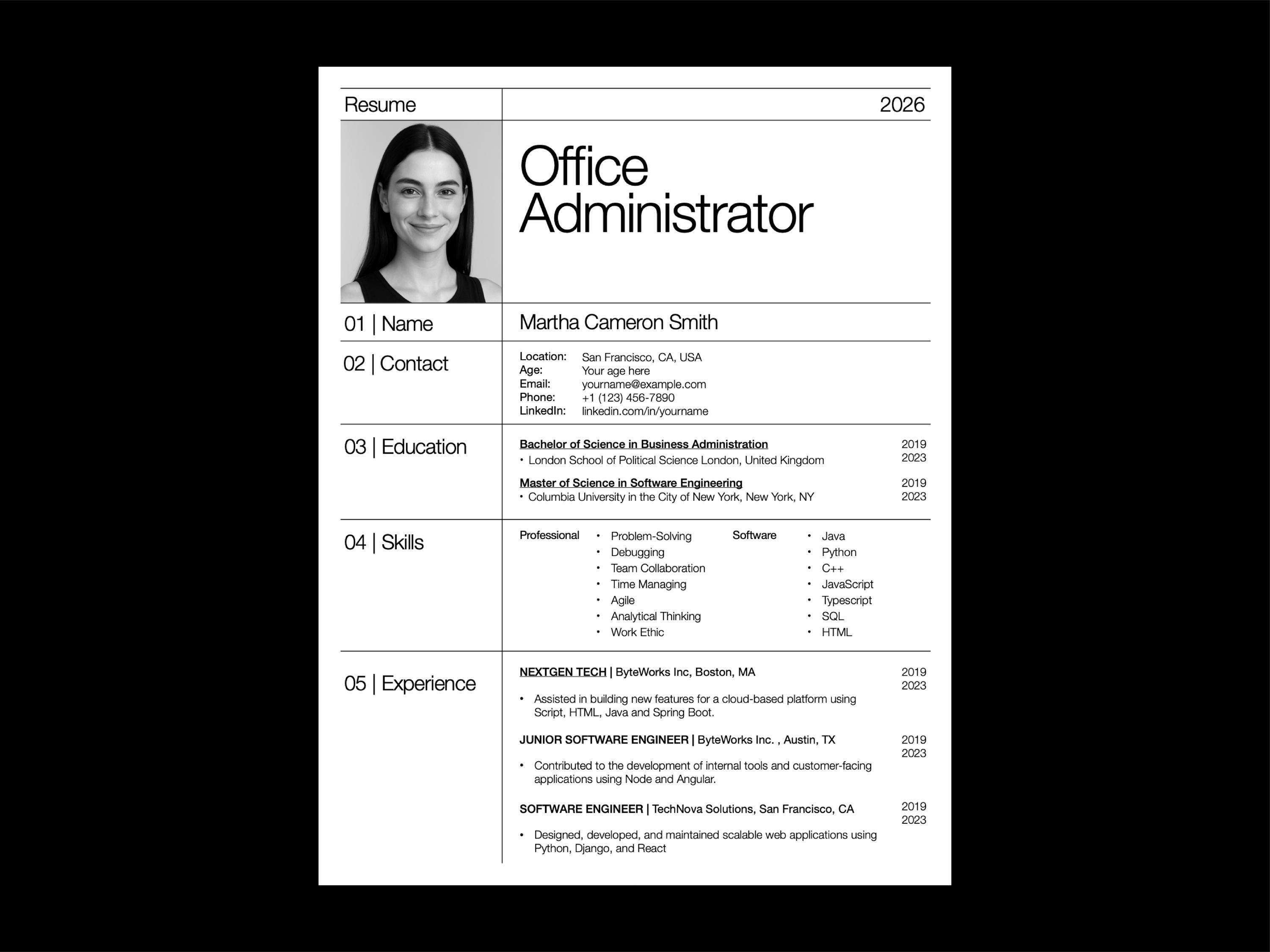Grid Layout Cv Minimalist Grid Resume Template: Professional CV + Cover Letter ...
