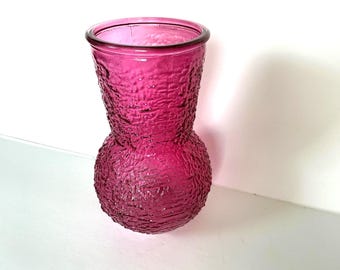 Vintage Glass Flower Vase 6 inches Pink